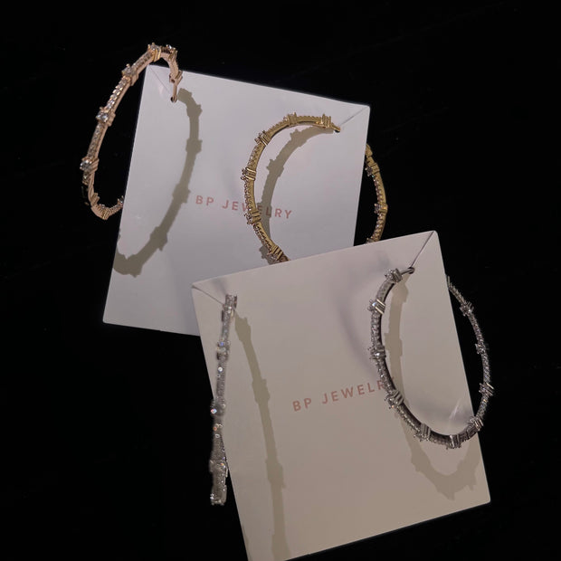 The 925 Large Crystal Hoop - BERNA PECI JEWELRY