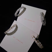 The 925 Half Crystal Hoop - BERNA PECI JEWELRY