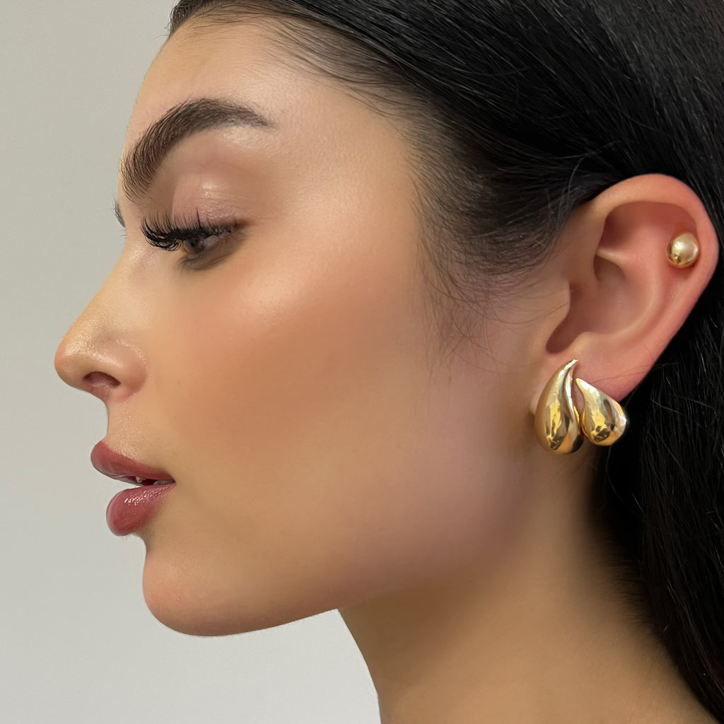 Small gold clearance drop earrings