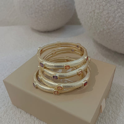 The Gold Colorful Gem Bangle - BERNA PECI JEWELRY