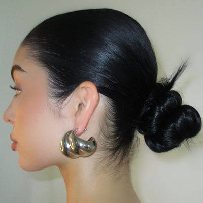 The Silver Chunky Hoops - BERNA PECI JEWELRY