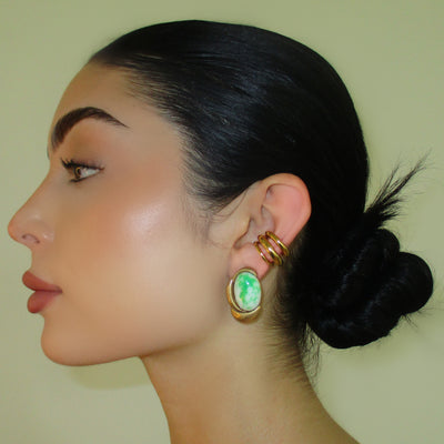 The Mini Oval Mint Studs - BERNA PECI JEWELRY