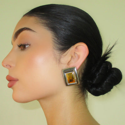 The Square Vintage Studs - BERNA PECI JEWELRY