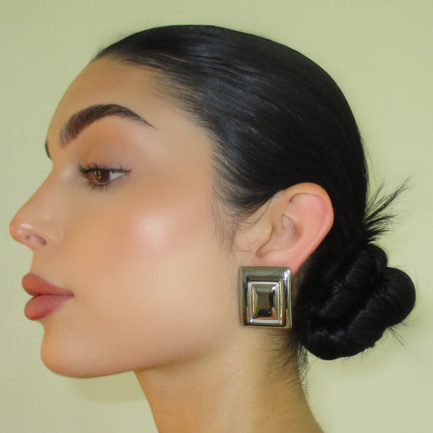 The Square Vintage Studs - BERNA PECI JEWELRY