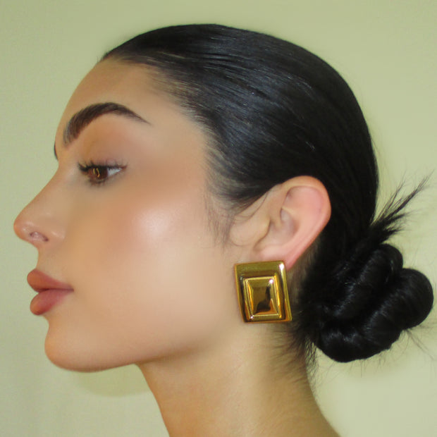The Square Vintage Studs - BERNA PECI JEWELRY