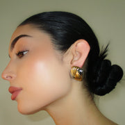 The Two Tone Swirl Stud - BERNA PECI JEWELRY