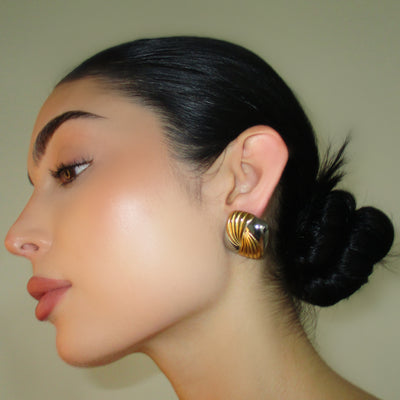 The Two Tone Swirl Stud - BERNA PECI JEWELRY