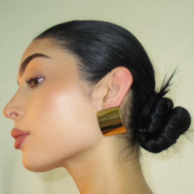 The Gold Mini Bar Stud - BERNA PECI JEWELRY
