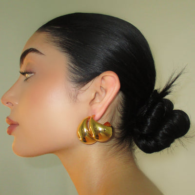The Gold Chunky Hoops - BERNA PECI JEWELRY