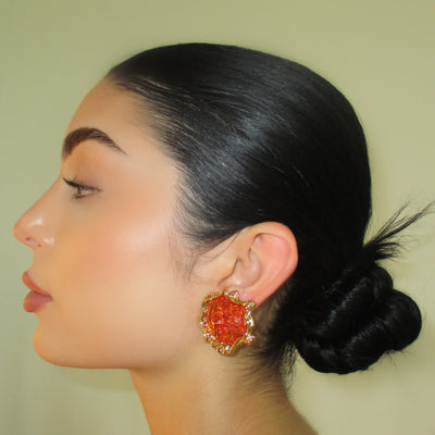 The Orange Starburst Stud - BERNA PECI JEWELRY