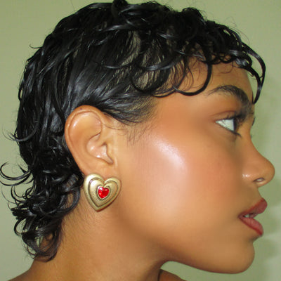 The Ruby Red Heart Stud - BERNA PECI JEWELRY