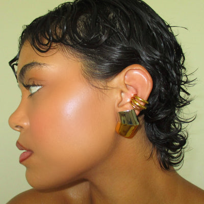 The Two Tone Disk Studs - BERNA PECI JEWELRY