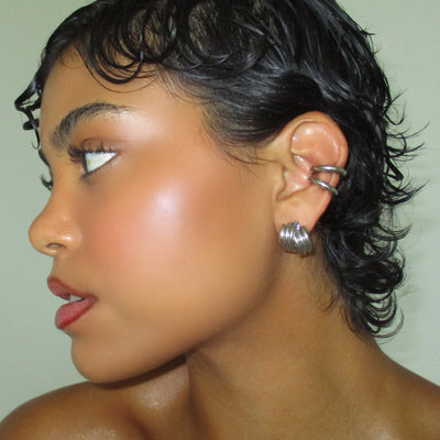 The Silver Mini Wire Stud Earring - BERNA PECI JEWELRY