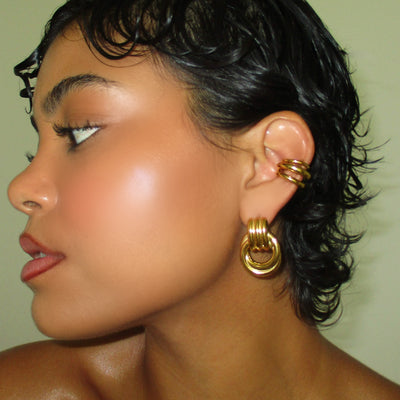 The Mini Gold Staple Earrings - BERNA PECI JEWELRY