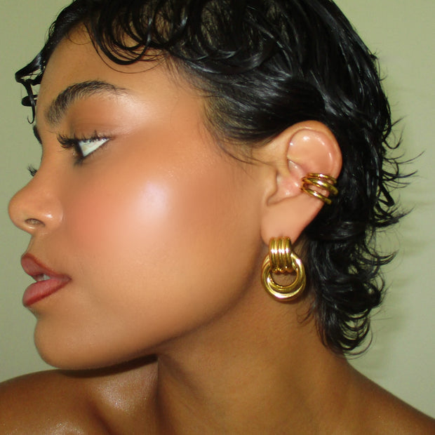 The Mini Gold Staple Earrings - BERNA PECI JEWELRY