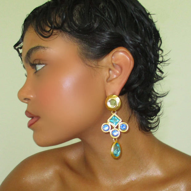 The Jasmine Blue Drop Earrings - BERNA PECI JEWELRY