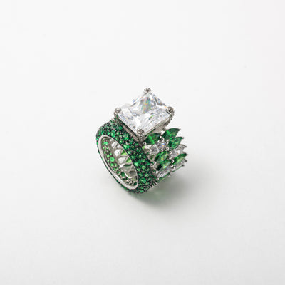 The Silver Emerald Handmade Ring - BERNA PECI JEWELRY