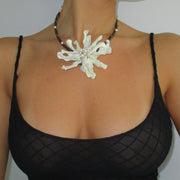 The White Seashell Floral Necklace - BERNA PECI JEWELRY