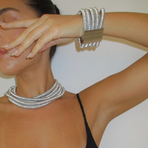 The Layered Chrome Clasp Set - BERNA PECI JEWELRY