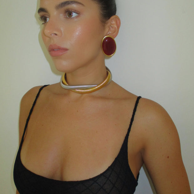 The Vintage Two Tone Triple Wrap Choker - BERNA PECI JEWELRY