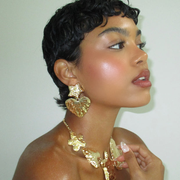 The Vintage Gold Heart Earrings - BERNA PECI JEWELRY