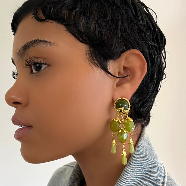 The Green Melted Drop Earrings - BERNA PECI JEWELRY