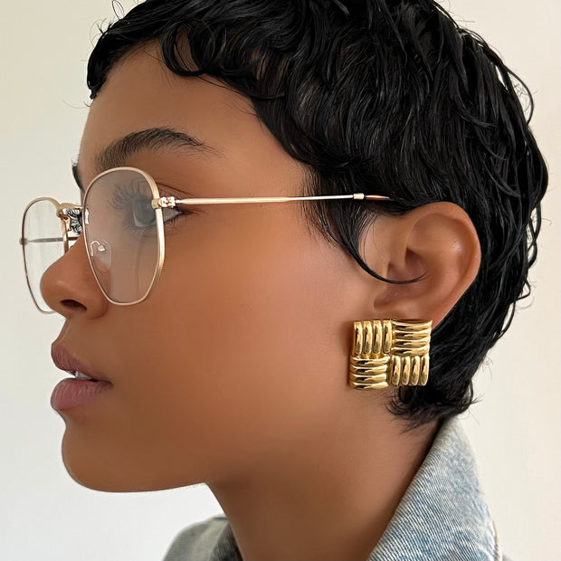 The Gold Maze Earrings - BERNA PECI JEWELRY