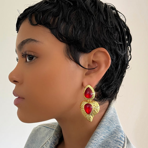 The Ruby Drop Earrings - BERNA PECI JEWELRY