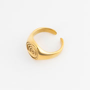 The Gold Swirl Stamp Ring - BERNA PECI JEWELRY
