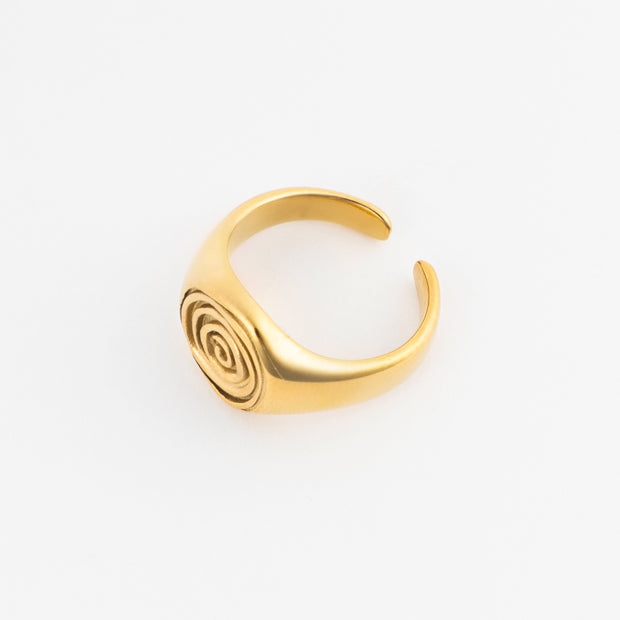 The Gold Swirl Stamp Ring - BERNA PECI JEWELRY