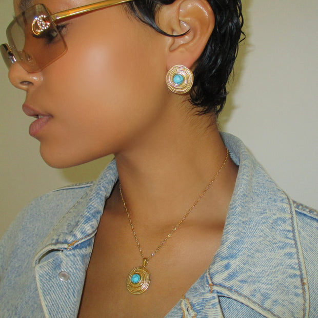 The Gold Turquoise Set - BERNA PECI JEWELRY