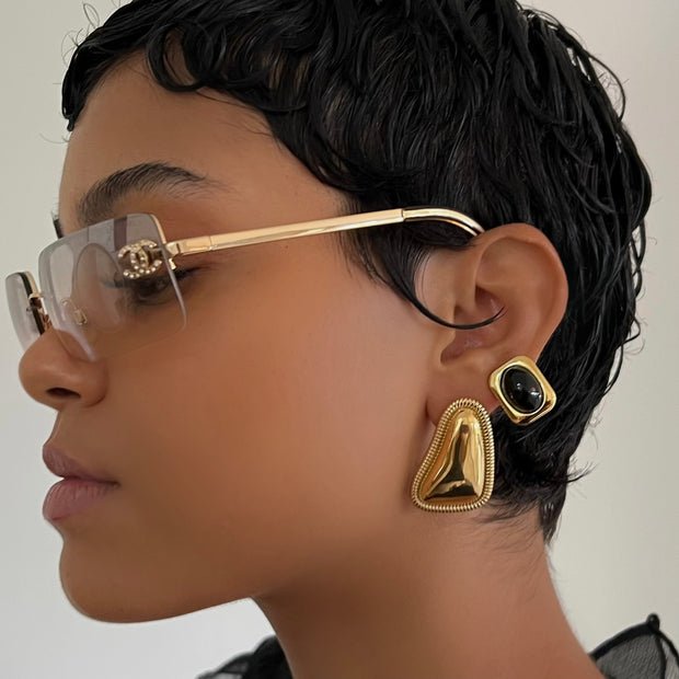 The 1980S Gold Tag Earrings - BERNA PECI JEWELRY