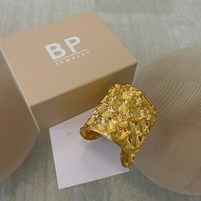 Gold Solid Cluster Cuff - BERNA PECI JEWELRY