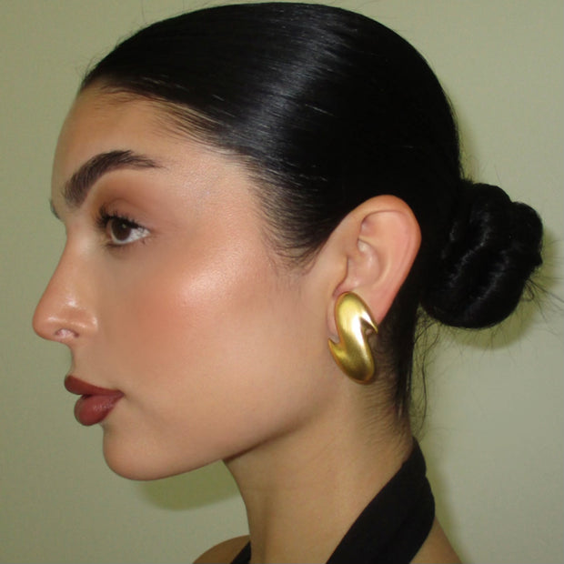 The 1980s Gold Wave Collection Earrings - BERNA PECI JEWELRY