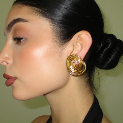 The 1980s Gold Swirl Collection Earrings - BERNA PECI JEWELRY