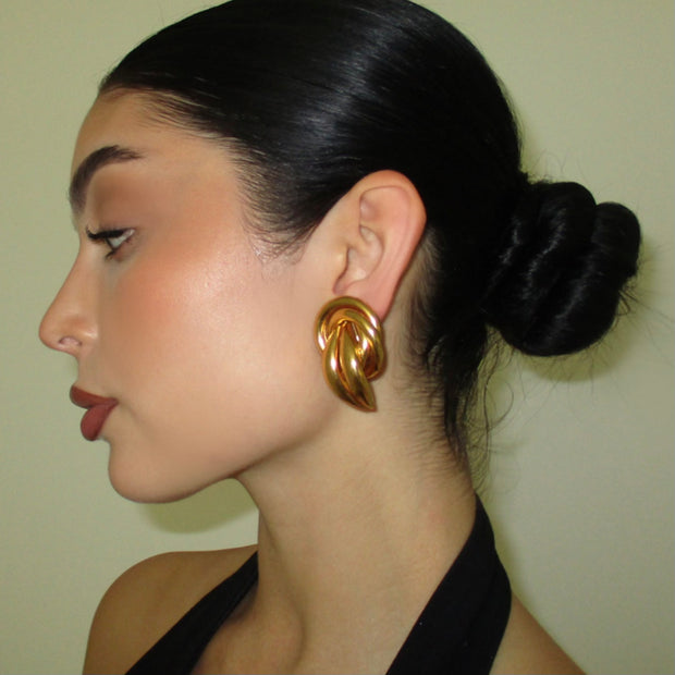 The 1980s Gold Tone Clip Collection Earrings - BERNA PECI JEWELRY