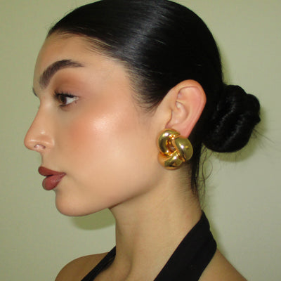 The 1980s Gold Knot Collection Earrings - BERNA PECI JEWELRY