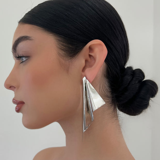 The Chrome Dramatic Drop Earring - BERNA PECI JEWELRY