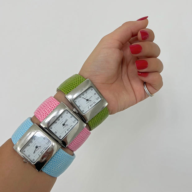 The Large Colored Leather Watch - BERNA PECI JEWELRY