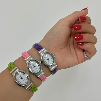 The Circular Colored Leather Watch - BERNA PECI JEWELRY