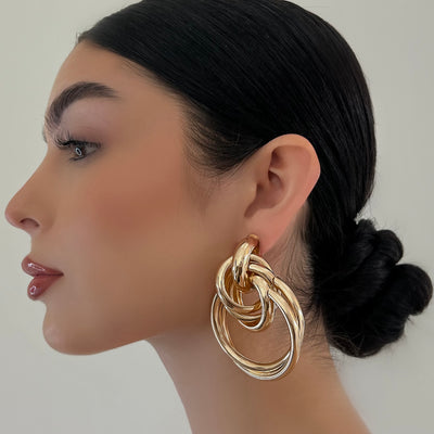 The Gold Large Knot Earring - BERNA PECI JEWELRY