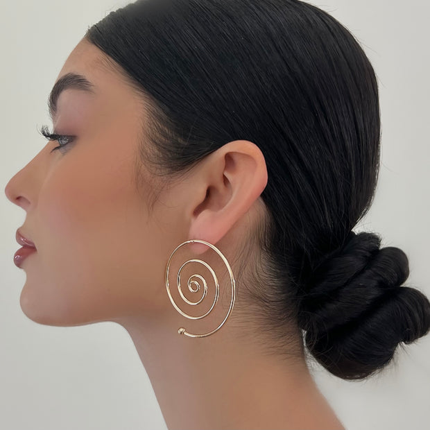 The New Gold Large Swirl Earrings - BERNA PECI JEWELRY