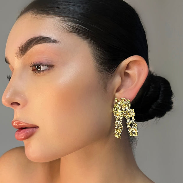 The Gold Melted Earrings - BERNA PECI JEWELRY