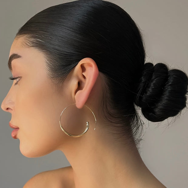 The Gold Open Loop Hoops - BERNA PECI JEWELRY