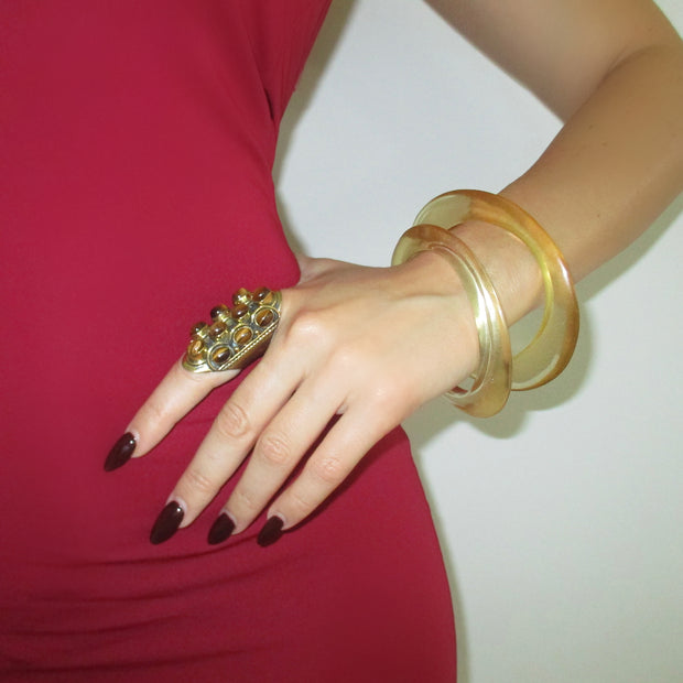 The Clear Single Oval Bangle - BERNA PECI JEWELRY