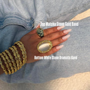 The Gold Matcha Stone Band - BERNA PECI JEWELRY