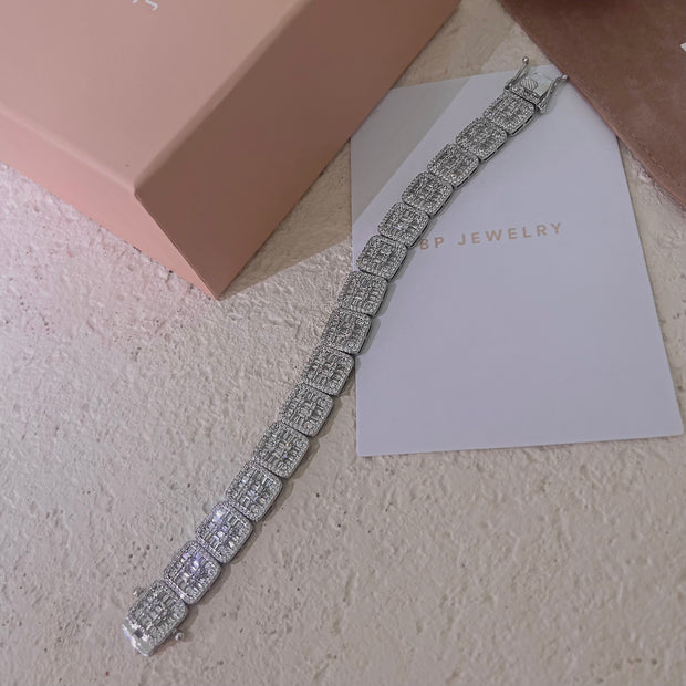 The Silver Square Baguette Bracelet - BERNA PECI JEWELRY