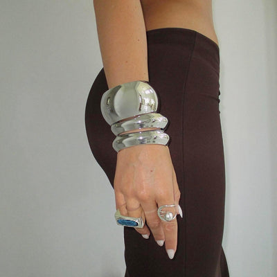 The Bulky Chrome Bangle - BERNA PECI JEWELRY