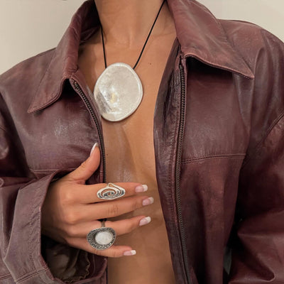 The Silver Center String Necklace - BERNA PECI JEWELRY