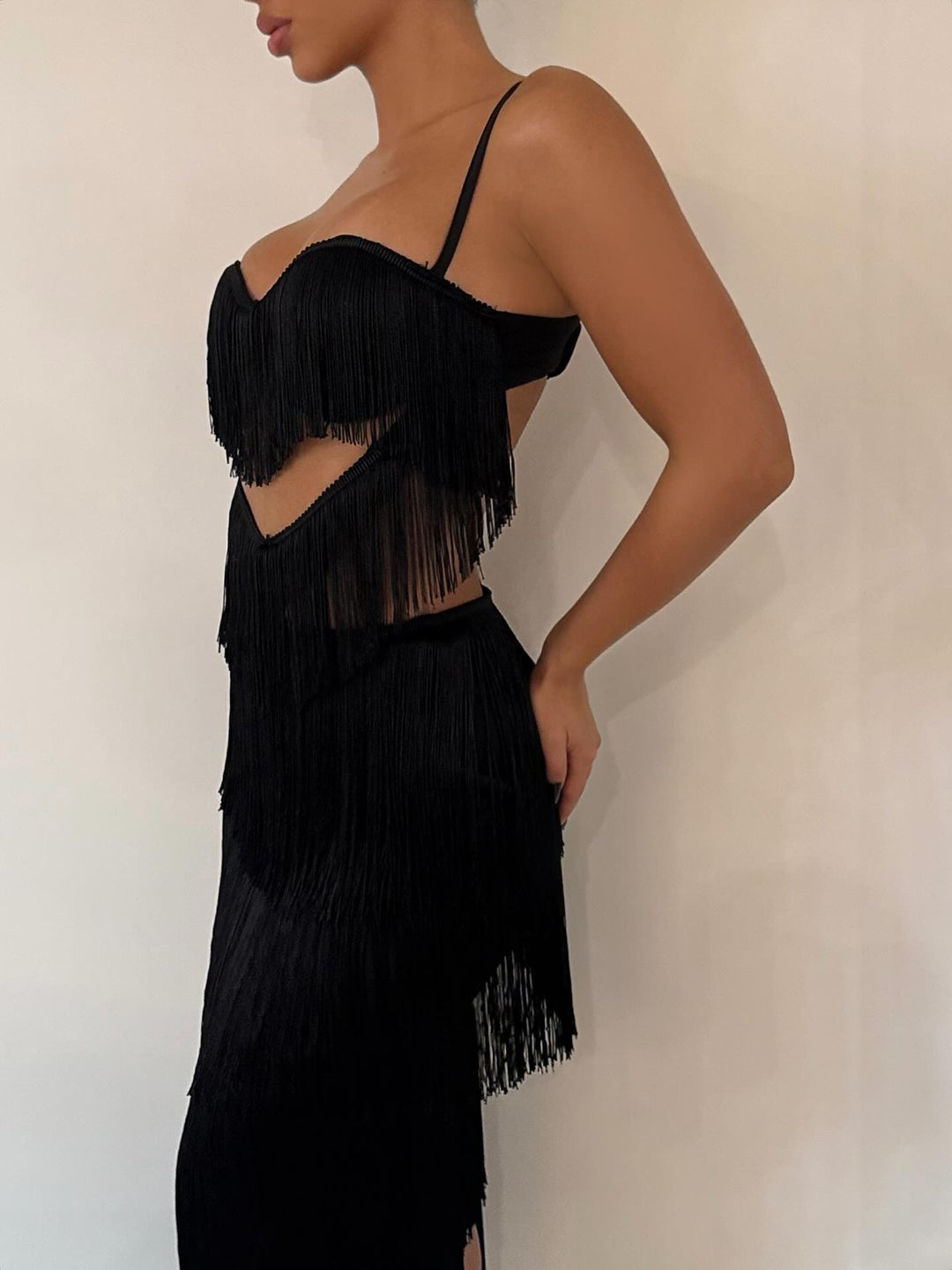 The Black Fringe Dress  BP